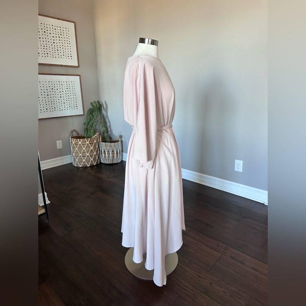 PROLOGUE Midi Dress Blush Pink Dolman 3/4 Sleeve Handkerchief Hem XL Worn 1x - Picture 2 of 10
